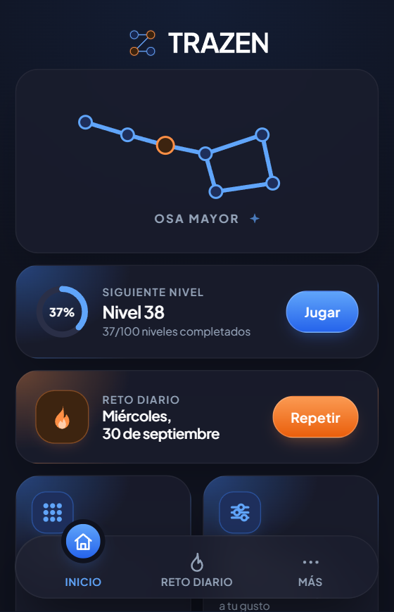 Inicio con la constelación de Orión dibujándose